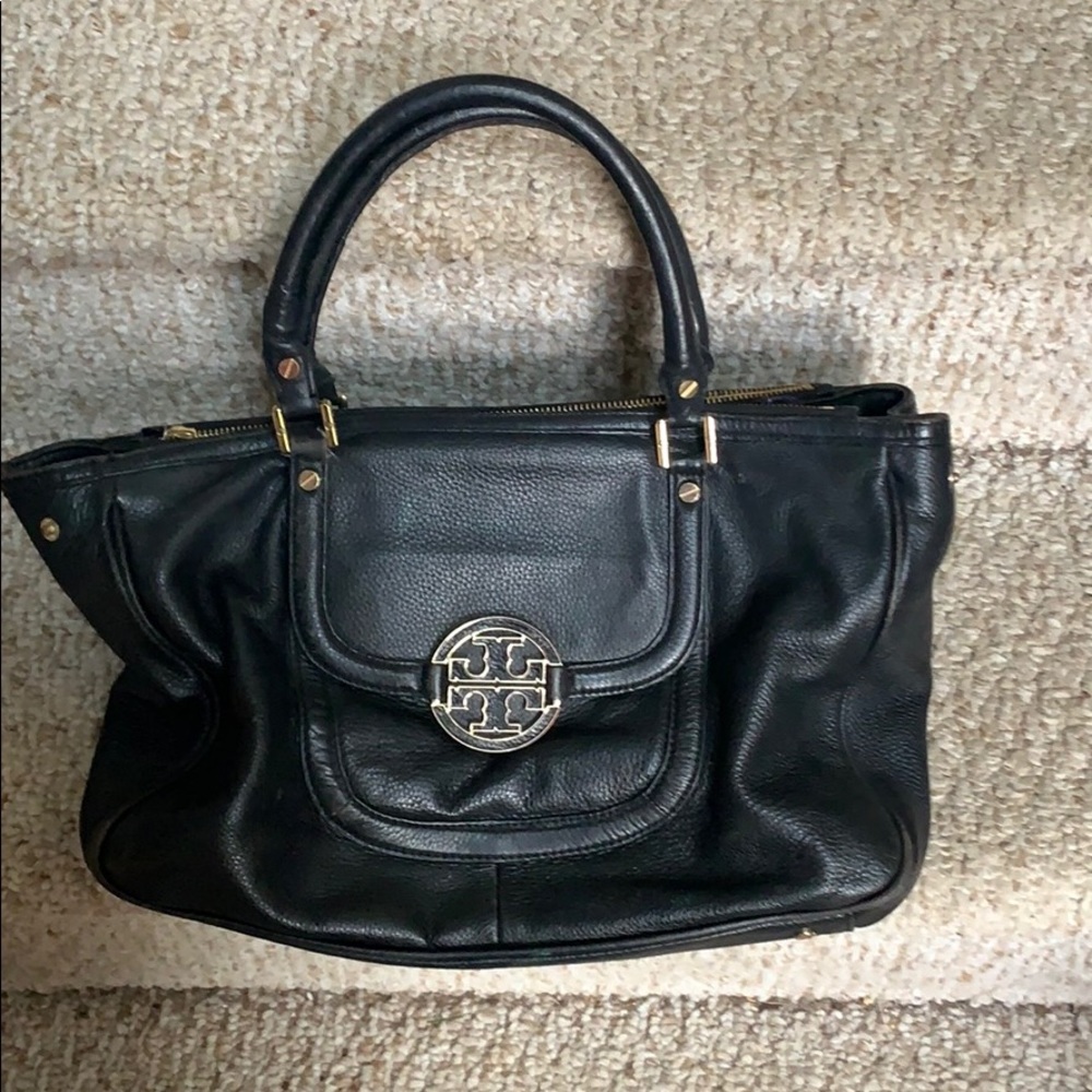Tory Burch black purse with gold